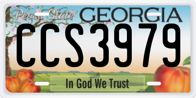 GA license plate CCS3979