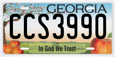 GA license plate CCS3990