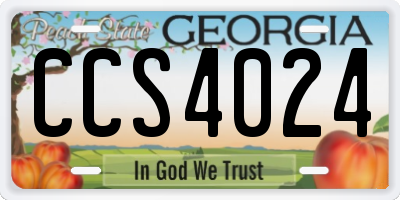 GA license plate CCS4024