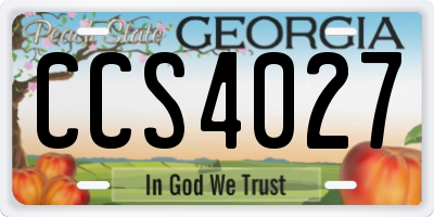 GA license plate CCS4027