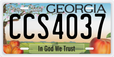GA license plate CCS4037