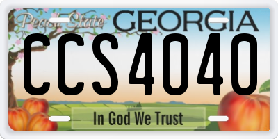 GA license plate CCS4040