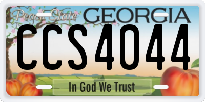 GA license plate CCS4044