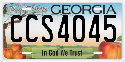 GA license plate CCS4045