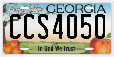 GA license plate CCS4050