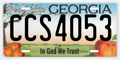 GA license plate CCS4053