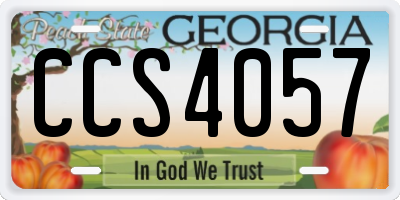 GA license plate CCS4057