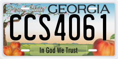 GA license plate CCS4061