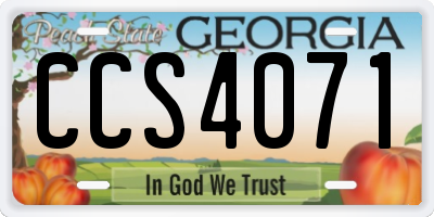 GA license plate CCS4071