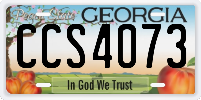 GA license plate CCS4073