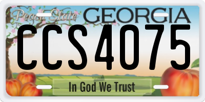 GA license plate CCS4075