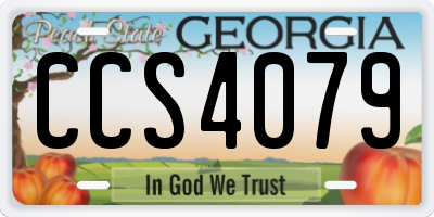 GA license plate CCS4079