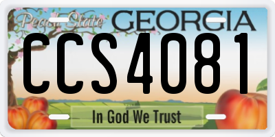 GA license plate CCS4081