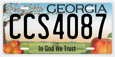 GA license plate CCS4087