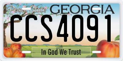 GA license plate CCS4091