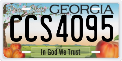 GA license plate CCS4095