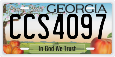 GA license plate CCS4097