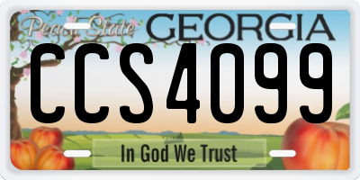 GA license plate CCS4099