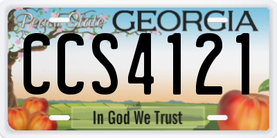 GA license plate CCS4121