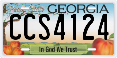 GA license plate CCS4124