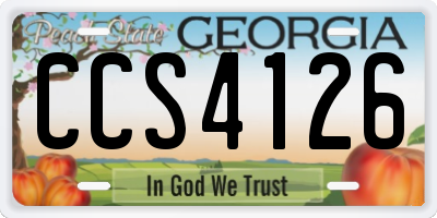 GA license plate CCS4126