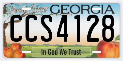 GA license plate CCS4128