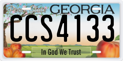 GA license plate CCS4133