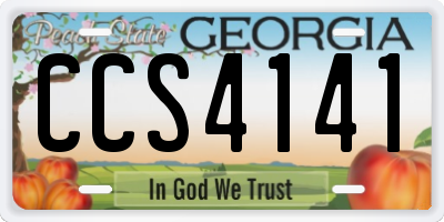 GA license plate CCS4141