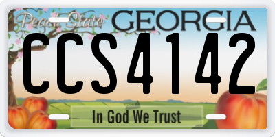 GA license plate CCS4142