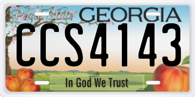 GA license plate CCS4143