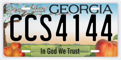 GA license plate CCS4144