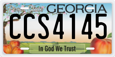 GA license plate CCS4145