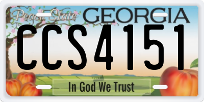 GA license plate CCS4151