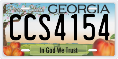 GA license plate CCS4154