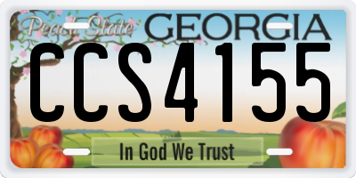 GA license plate CCS4155