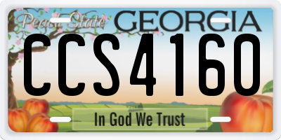 GA license plate CCS4160