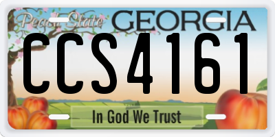GA license plate CCS4161