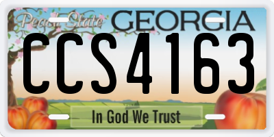 GA license plate CCS4163
