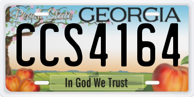 GA license plate CCS4164