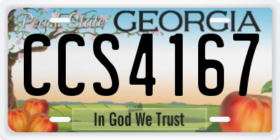 GA license plate CCS4167
