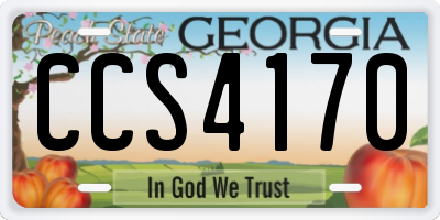 GA license plate CCS4170