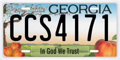 GA license plate CCS4171