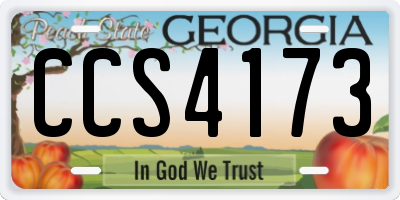 GA license plate CCS4173
