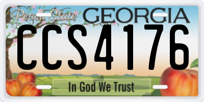 GA license plate CCS4176