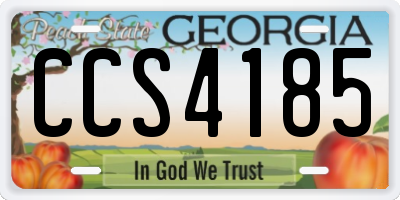 GA license plate CCS4185