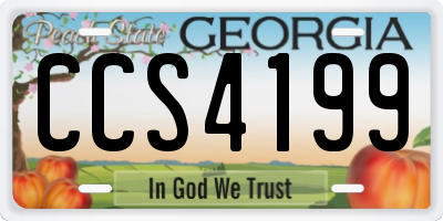 GA license plate CCS4199