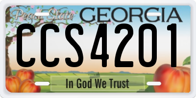 GA license plate CCS4201