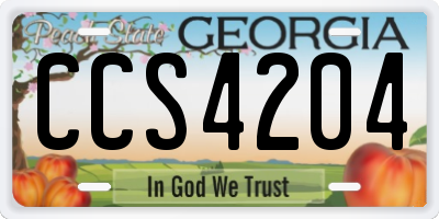 GA license plate CCS4204