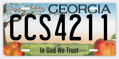 GA license plate CCS4211
