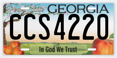 GA license plate CCS4220